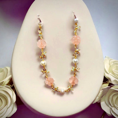 Rose Quartz and Freshwater Pearl Necklace