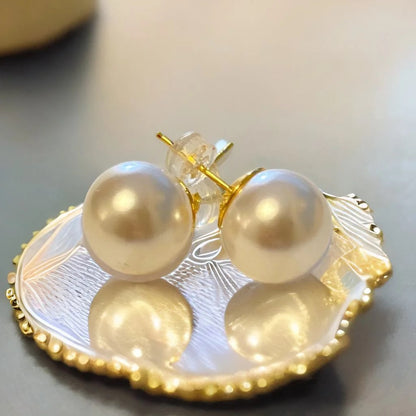 Swarovski 12 mm Crystal White Pearl Stud Earrings