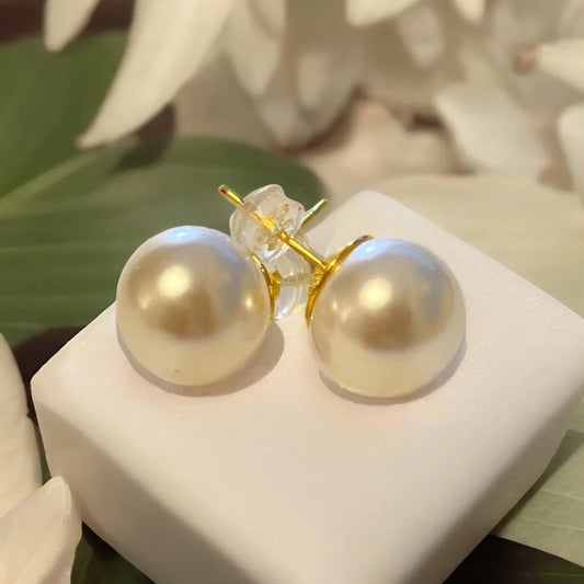 Swarovski 12 mm Crystal White Pearl Stud Earrings